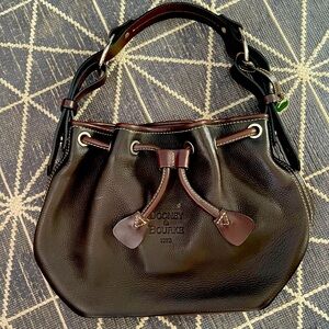 Dooney & Bourke Vintage Black and Brown leather bucket hobo bag handbag